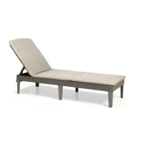 Шезлонг пластиковий Jaipur Sun lounger з матрацом Капучино1