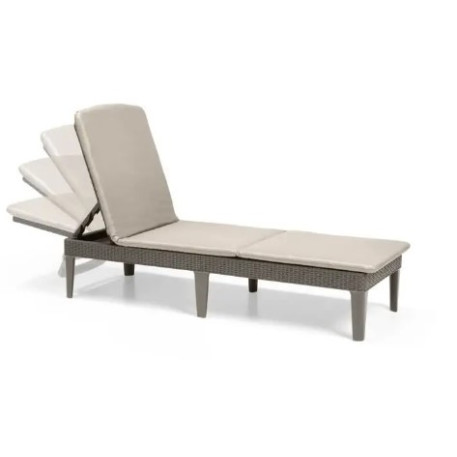 Шезлонг пластиковий Jaipur Sun lounger з матрацом Капучино2