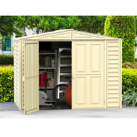 Сарай пластиковий DuraMate 240x163x186 см слонова кістка5