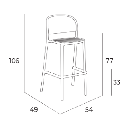 Барний стілець EZPELETA Trena Stool Pearl Бежевий7