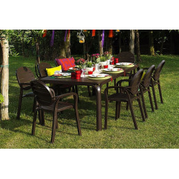 Комплект меблів для тераси Nardi SET TAVOLO ALLORO 140-210 with PALMA Caffe на 8 місць