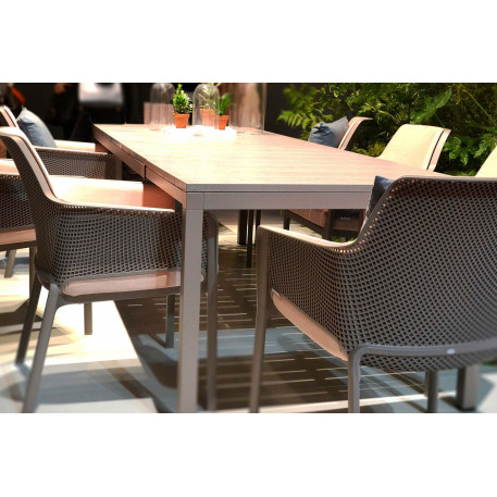 Комплект меблів для тераси NARDI SET TAVOLO RIO 210-280 WITH NET RELAX Tortora на 8 місць2