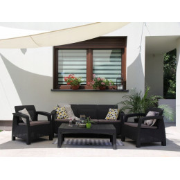 Комплект садових меблів Keter Corfu Set Lyon Max Графіт