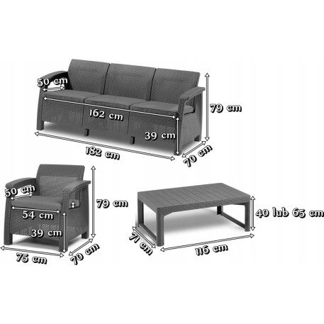 Комплект садових меблів Keter Corfu Set Lyon Max Графіт7