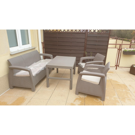 Комплект садових меблів Keter Corfu Set Lyon Max Капучино3