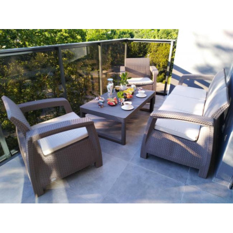 Комплект садових меблів Keter Corfu Set Lyon Max Капучино4