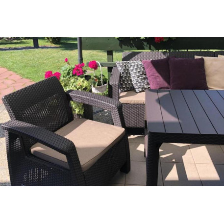 Комплект садових меблів Keter Corfu Set Lyon Max Коричневий2