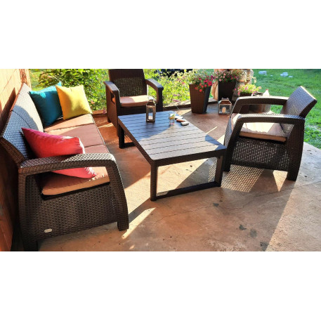 Комплект садових меблів Keter Corfu Set Lyon Max Коричневий3