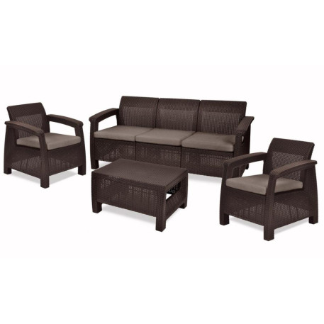 Комплект садових меблів Keter Corfu Set Max Brown Taupe Curver Коричневий1