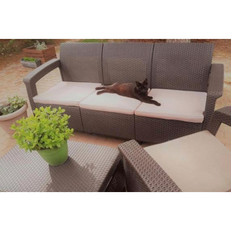 Комплект садових меблів Keter Corfu Set Max Cappuccino Taupe Curver Капучино1