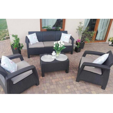 Комплект садових меблів Keter Corfu Set Max Grafit Taupe Curver Графіт3