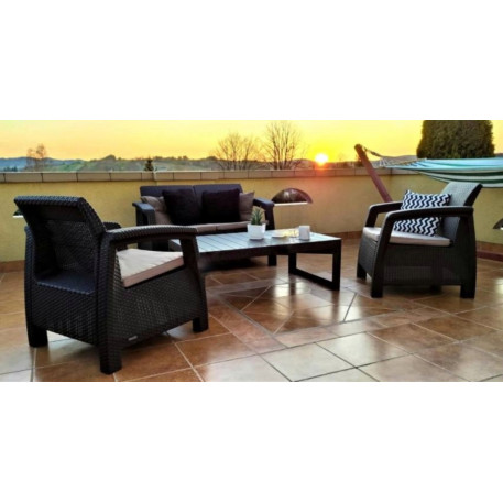 Комплект садових меблів Keter Corfu Set Curver Brown Коричневий1