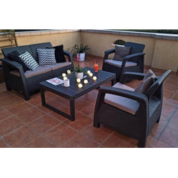 Комплект садових меблів Keter Corfu Set Curver Grafit Графіт