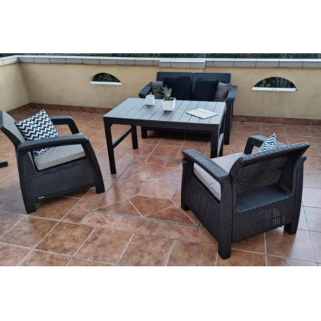 Комплект садових меблів Keter Corfu Set Curver Grafit Графіт1