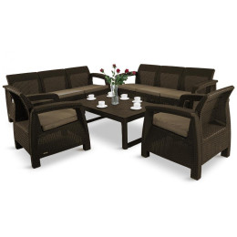 Комплект садових меблів Keter Corfu Fiesta Lyon Max Garden Set коричневий