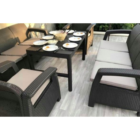 Комплект садових меблів Keter Corfu Fiesta Lyon Max Garden Set коричневий1