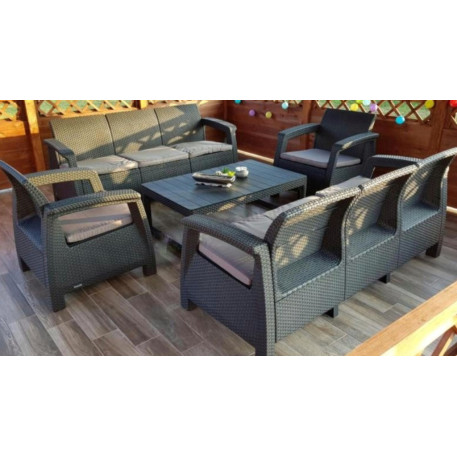 Комплект садових меблів Keter Corfu Fiesta Lyon Max Garden Set Графіт6