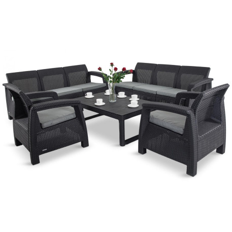Комплект садових меблів Keter Corfu Fiesta Lyon Max Garden Set Графіт1