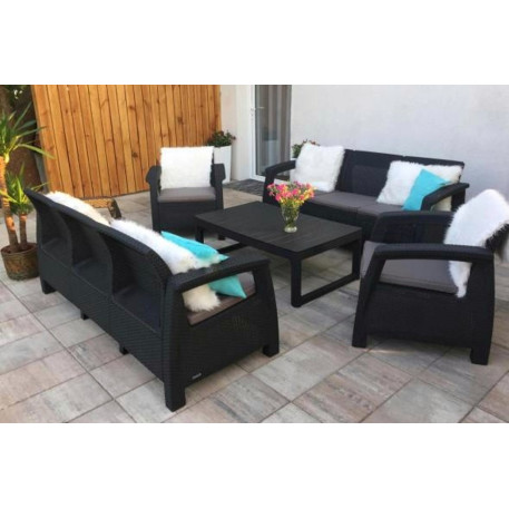 Комплект садових меблів Keter Corfu Fiesta Lyon Max Garden Set Графіт5
