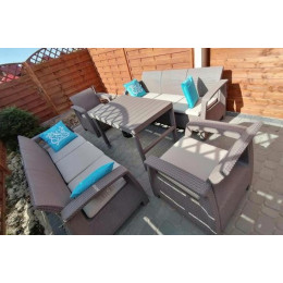 Комплект садових меблів Keter Corfu Fiesta Lyon Max Garden Set Капучино