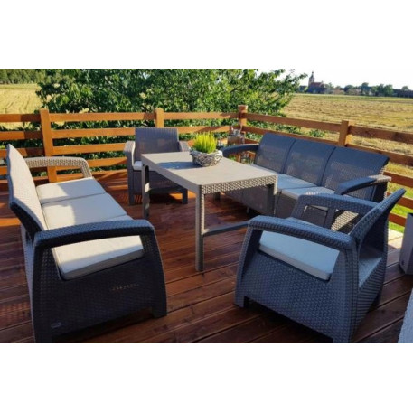 Комплект садових меблів Keter Corfu Fiesta Lyon Max Garden Set Капучино1