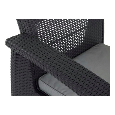 Комплект садових меблів Keter Corfu Max Grafit Grey + пуфи графіт2
