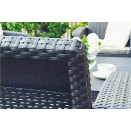Комплект садових меблів Keter Corfu Max Grafit Grey + пуфи графіт3