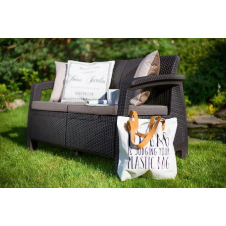 Комплект садових меблів Keter Corfu Set Max Brown + пуфи коричневий1