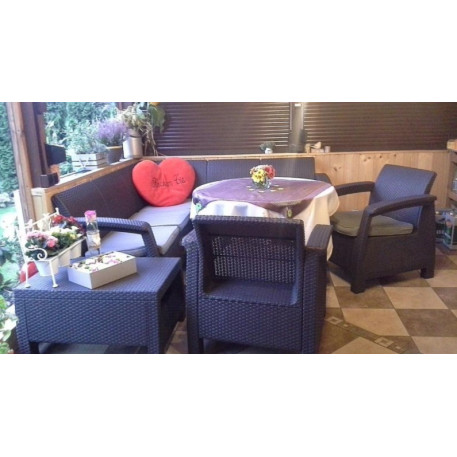 Комплект садових меблів Keter Corfu Relax Duo коричневий1