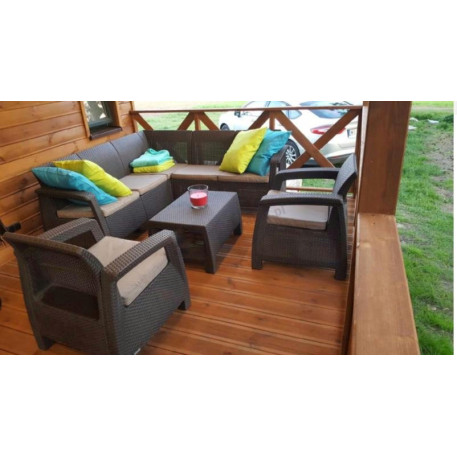 Комплект садових меблів Keter Corfu Relax Duo коричневий2