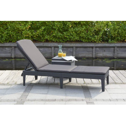Шезлонг пластиковий Jaipur Sun lounger з матрацом Графіт