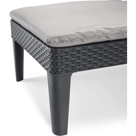 Шезлонг пластиковий Jaipur Sun lounger з матрацом Графіт2