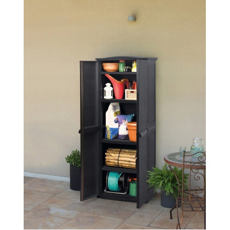 Шафа пластиковий Keter Copmact Garden TALL SHED Графіт1