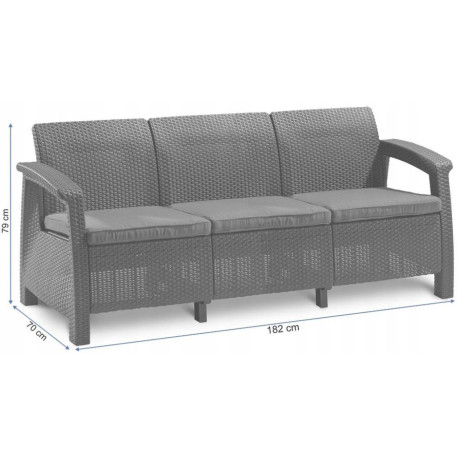 Диван садовий Keter Corfu Love Seat Max Графіт3