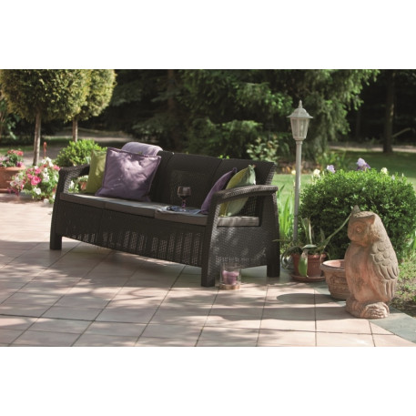 Диван садовий Keter Corfu Love Seat Max Коричневий1