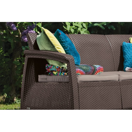 Диван садовий Keter Corfu Love Seat Max Коричневий2