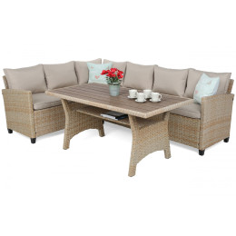 Комплект садових меблів кутовий Home Garden LAGOS MUDDY Бежевий