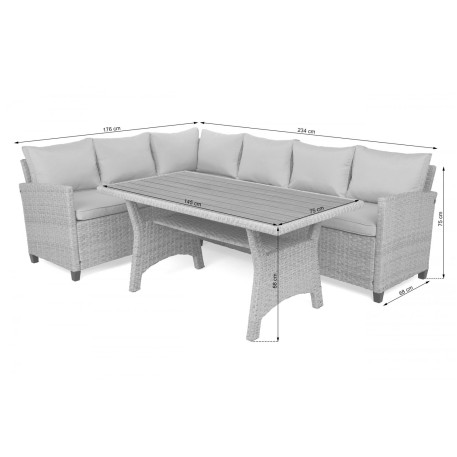 Комплект садових меблів кутовий Home Garden LAGOS MUDDY Бежевий7