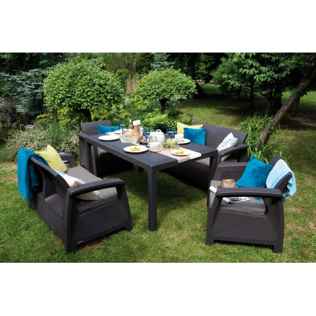 Комплект садових меблів Corfu Fiesta Set Коричневий2