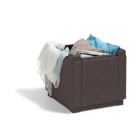 Пластиковий пуф CURVER CUBE WITH CUSHION Коричневий3