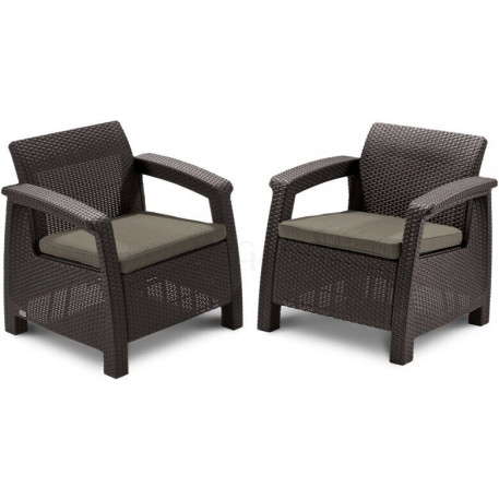 Комплект садових меблів Keter Corfu Set Коричневий2