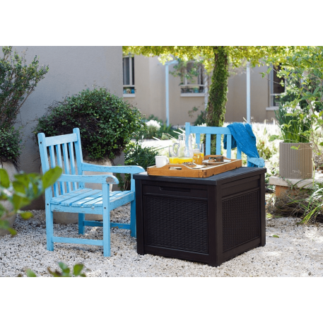 Садовий ящик для зберігання KETER Сube Rattan Deck Box 208л Графіт1