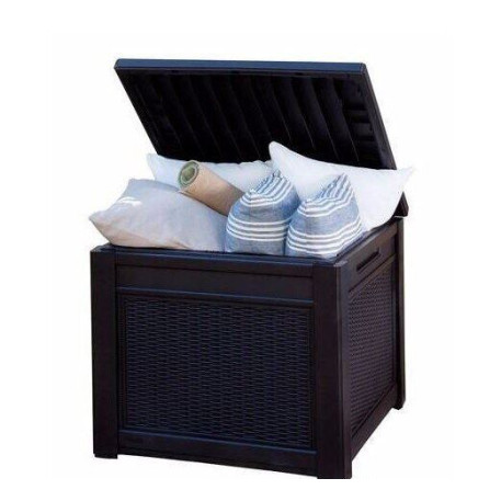 Садовий ящик для зберігання KETER Сube Rattan Deck Box 208л Графіт2