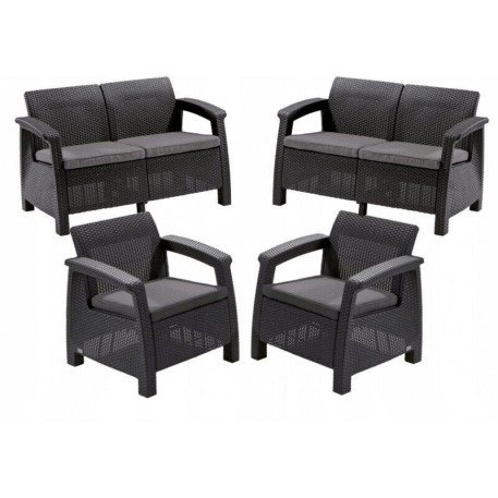 Комплект садових меблів KETER Corfu Rest Set Графіт1