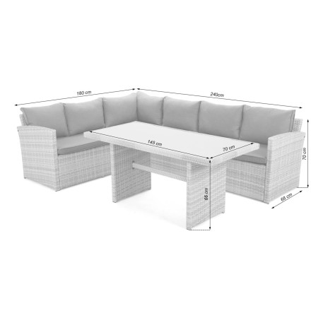 Комплект садових меблів кутовий Home Garden Santiago HG SANTIAGO Сірий5