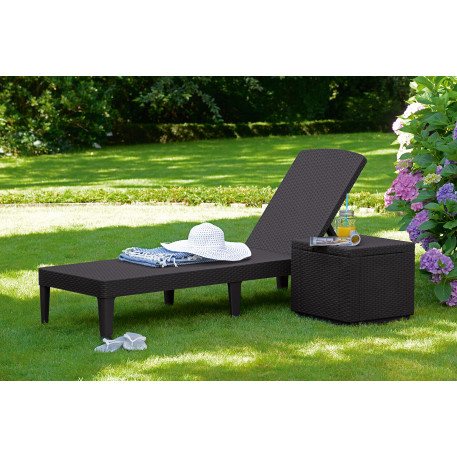 Шезлонг пластиковий Jaipur Sun lounger Коричневий1