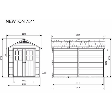 Пластиковий садовий будиночок KETER Newton 7511 Коричневий5