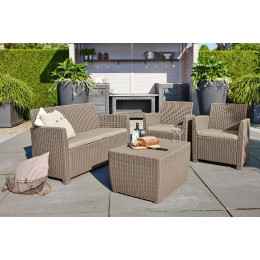 Комплект меблів для тераси CORONA WITH CUSHION BOX Капучино