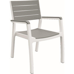 Стілець пластиковий Keter Harmony armchair біло-сірий