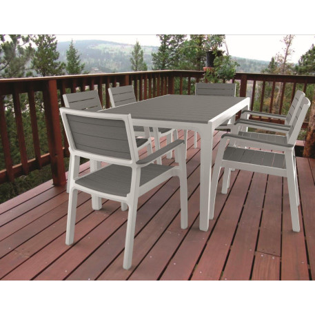 Стілець пластиковий Keter Harmony armchair біло-сірий1